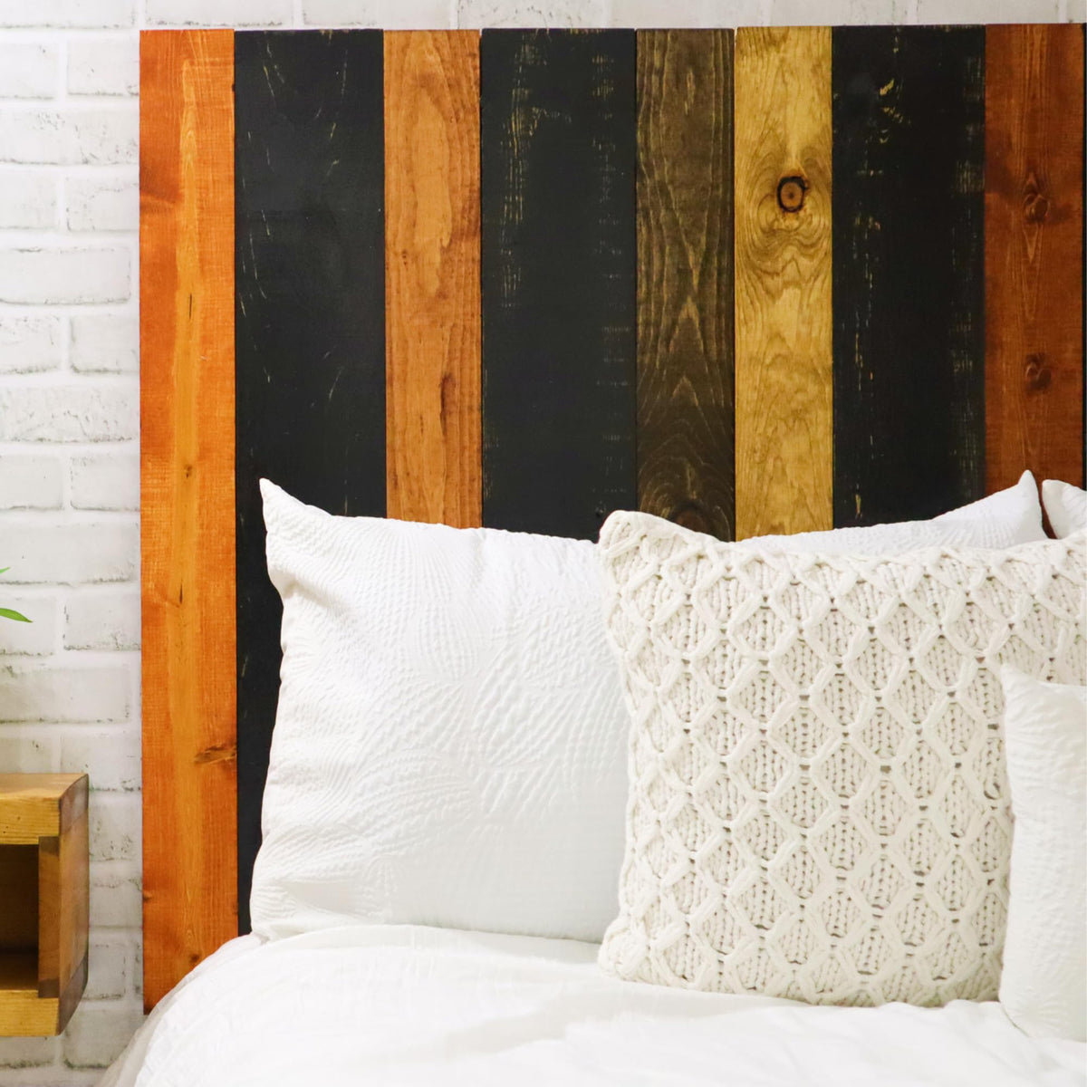 Barn Walls Queen Headboard - Blue Powderwash Multi-Tonal Solid Wood Panels