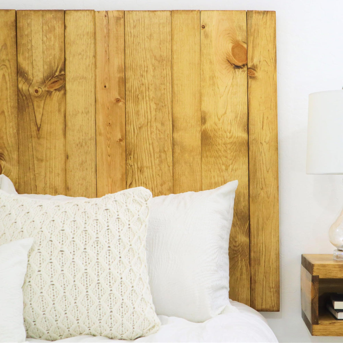 Barn Walls Queen Headboard - Blue Powderwash Multi-Tonal Solid Wood Panels