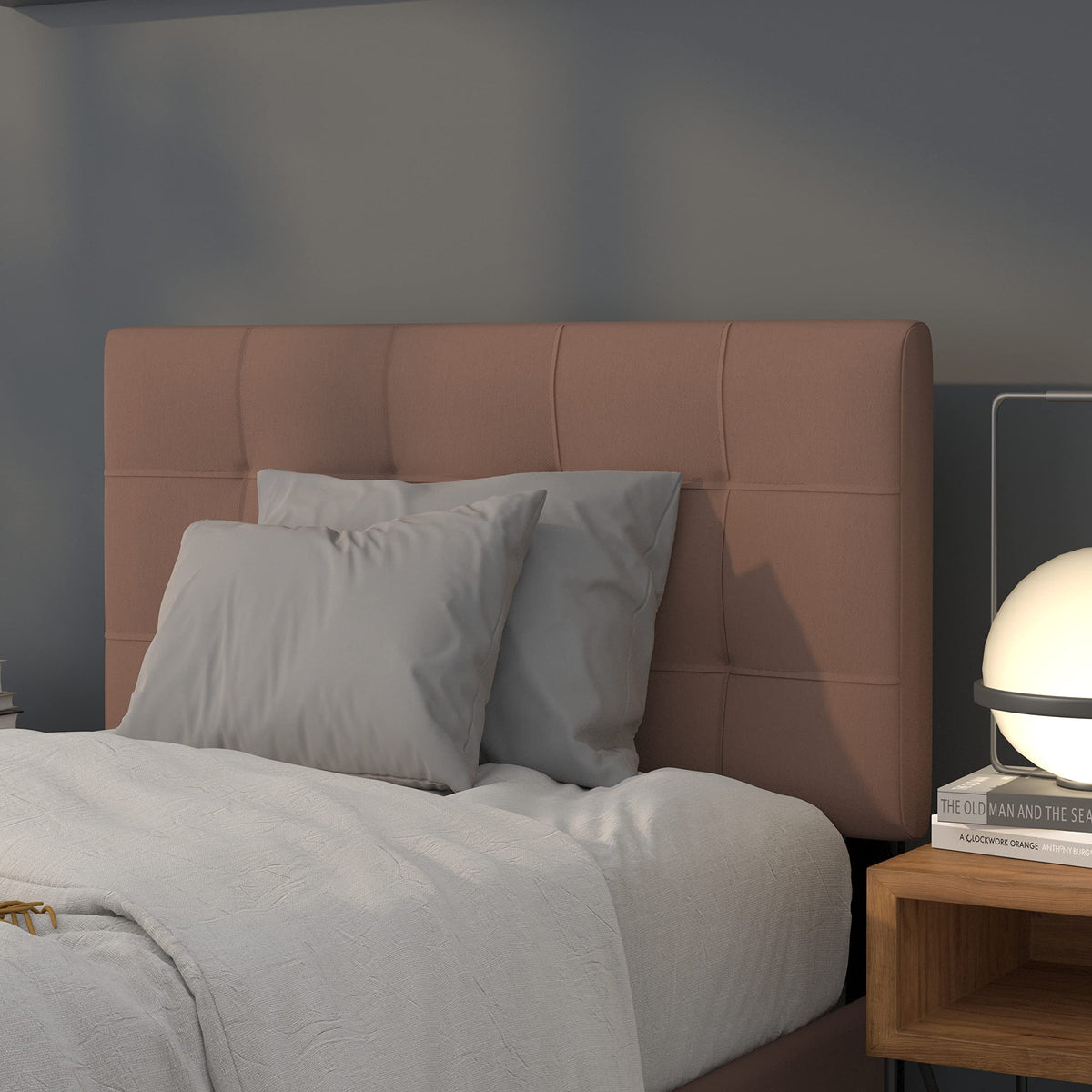 Flash Furniture Twin Tufted Fabric Headboard, Dark Gray