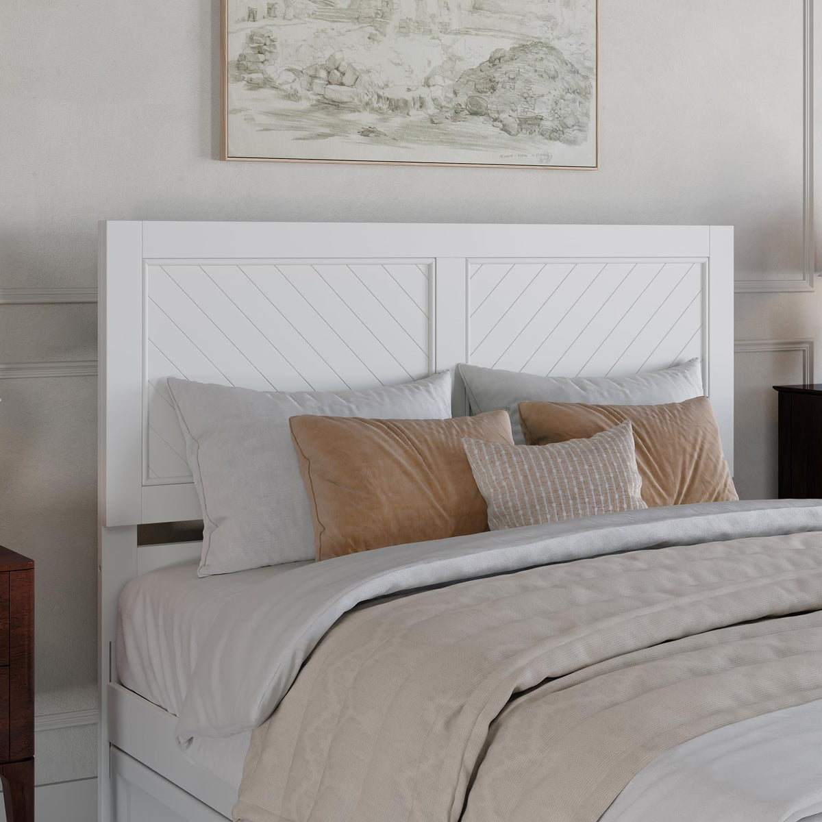 AFI, Canyon Queen Solid Wood Rustic Farmhouse Headboard, Barnwood