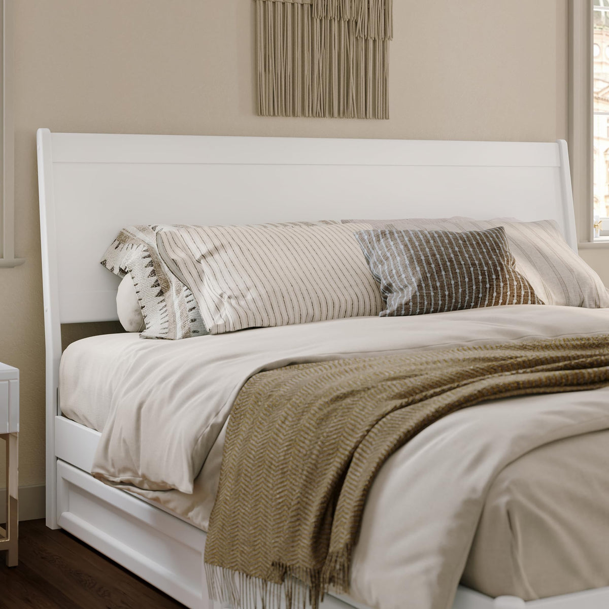 AFI, Casanova Full Solid Wood Panel Headboard, Walnut