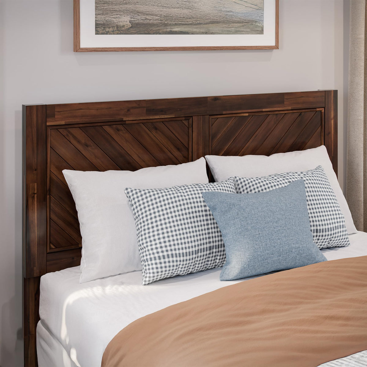 AFI, Canyon Queen Solid Wood Rustic Farmhouse Headboard, Barnwood
