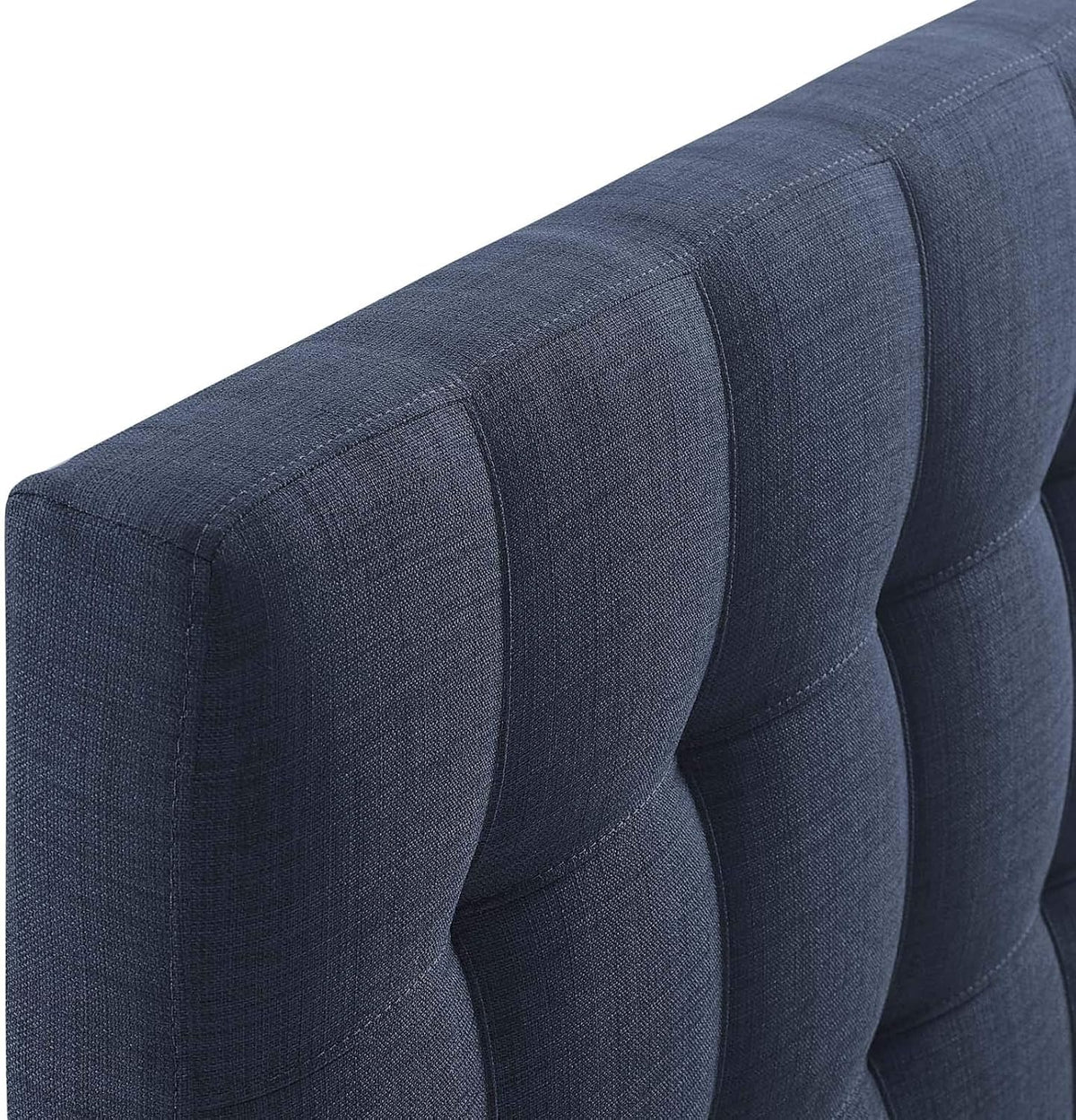 Modway Lily Tufted Linen Fabric Upholstered Full Headboard in Navy