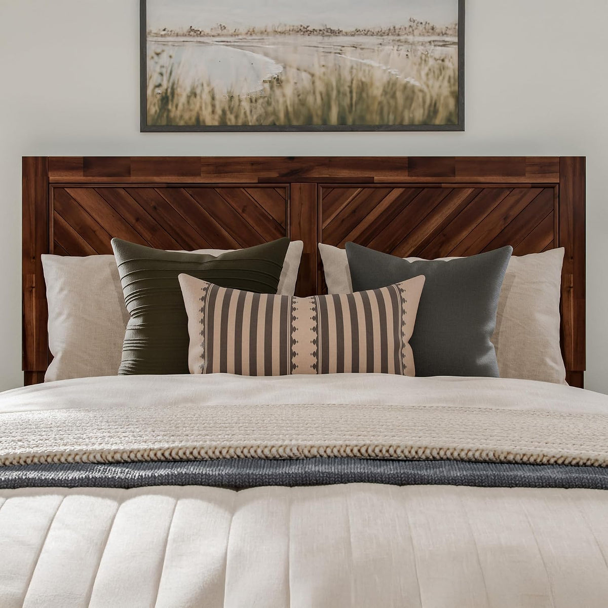 AFI, Canyon Queen Solid Wood Rustic Farmhouse Headboard, Barnwood