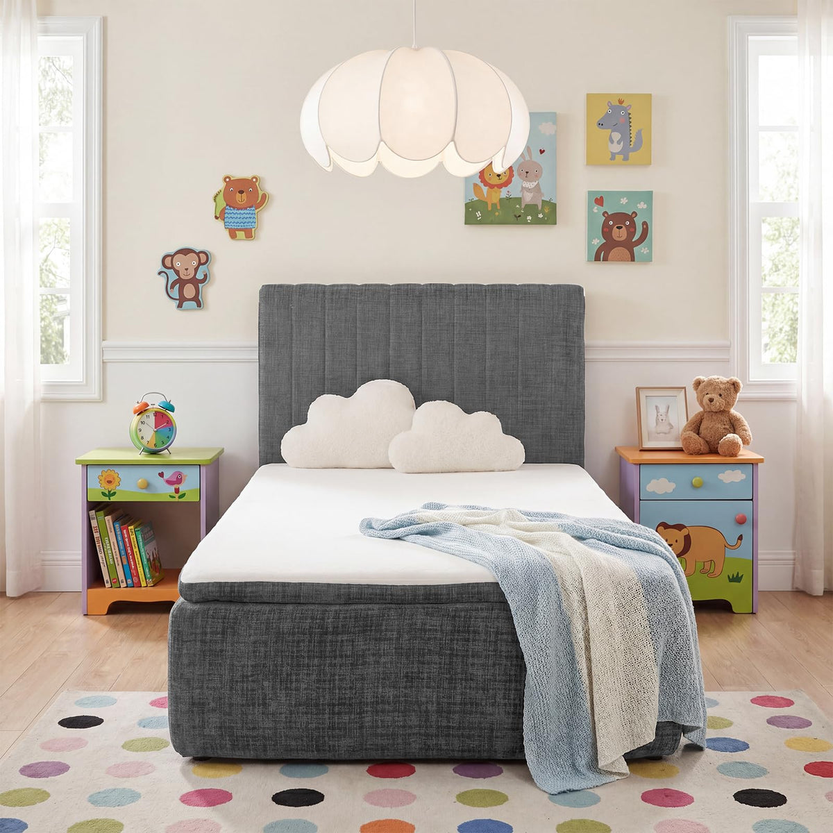 Queen Compression Bed Boneless Bed Frame with Mattress and Headboard