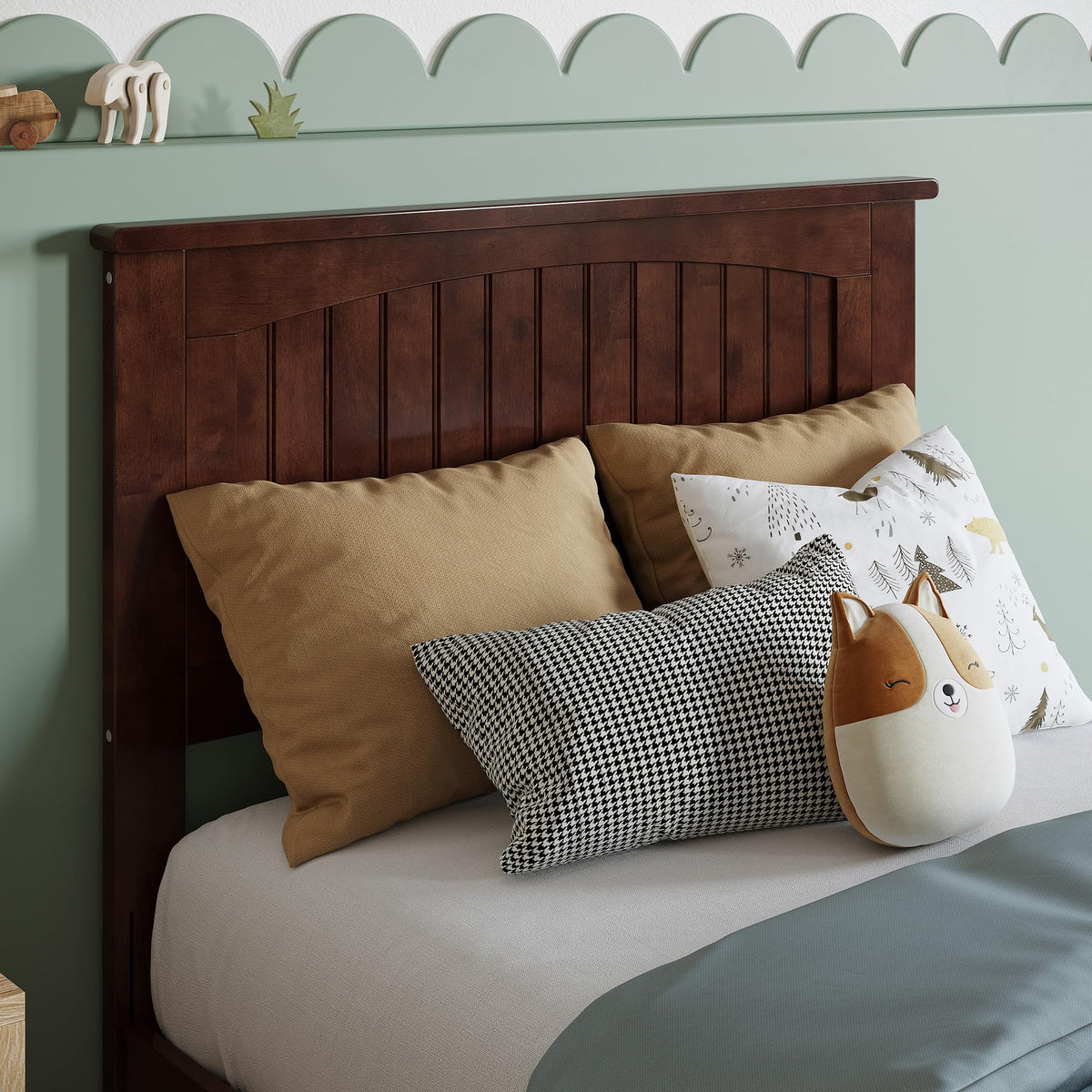 AFI, Nantucket Full Solid Wood Panel Headboard, Walnut