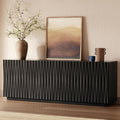 70" Fluted Mid-Century Modern TV Stand for TVs Up to 75", Black Walnut
