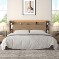 Queen Wall Mount Solid Wood Leg Headboard with Storage