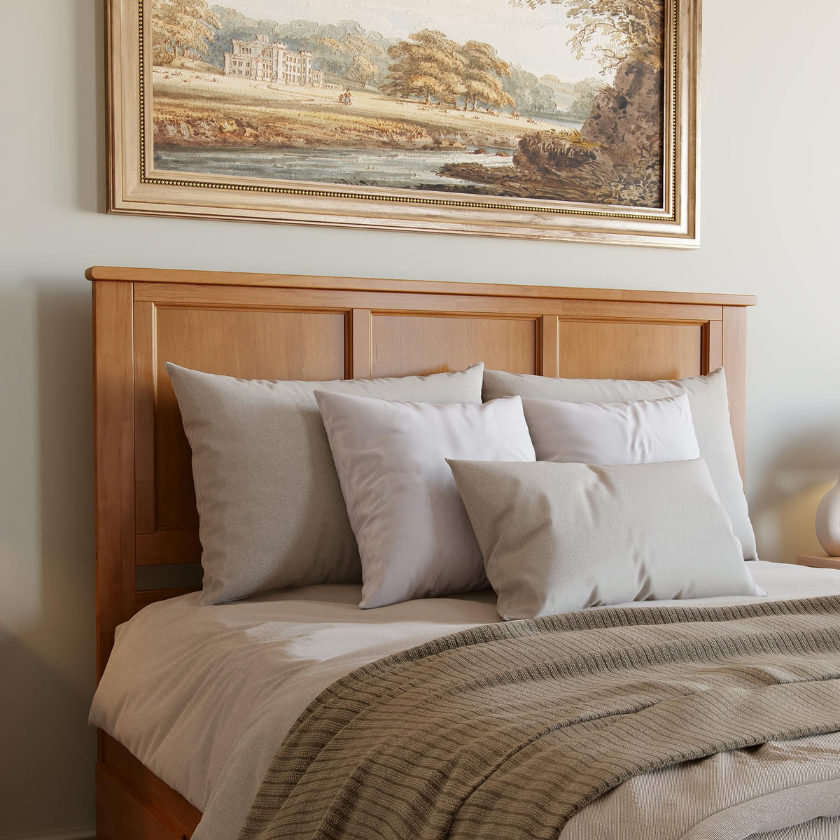 AFI, Madison King Solid Wood Panel Headboard, Walnut